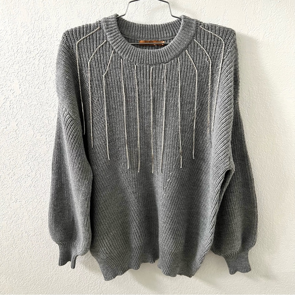 Belldini Women’s Rhinestone Knitted Sweater